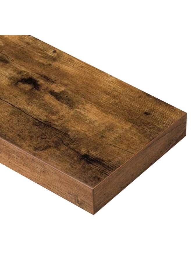 HOMESTAR 2Pcs Wall-Mounted Floating Shelves with Metal Brackets | Brown Tiger Wood Grain Display Shelf | Farmhouse Home Decor Multi-Functional Organizer For Bathroom, Living Room, Kitchen, Bedroom Storage and Plant Stand | 40*15*1.5cm - Image 4